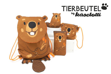 B-Ware DIY-Panel Biber, Tierbeutel Käselotti, Canvas